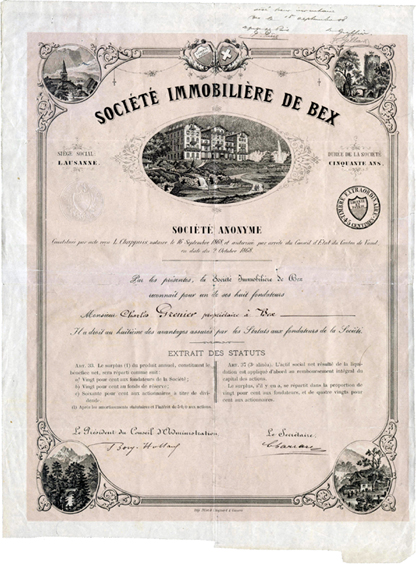 «Société Immobilière de Bex, 1868»